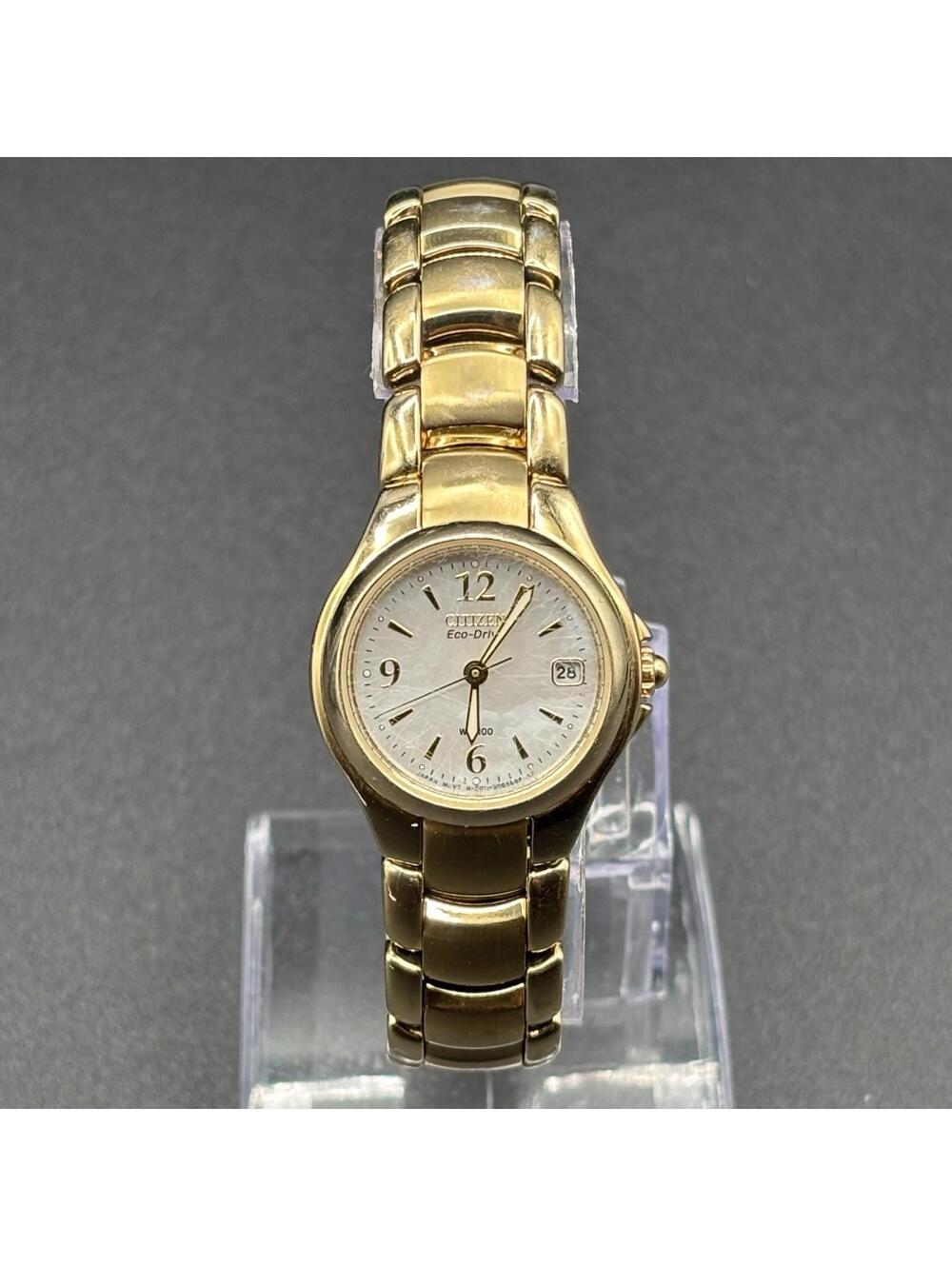 Citizen Eco-Drive Gold-Tone Ladies Mother Of Pearl Watch 25mm E011-S039959